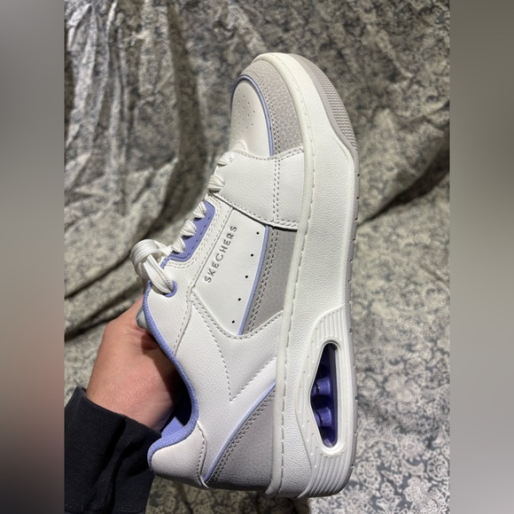 Skechers Uno court courted style sneakers lavender white 9 like new - Picture 5 of 6